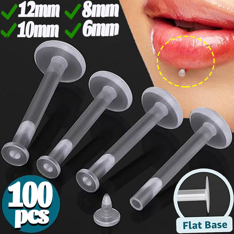 10PC Batang Akrilik Transparan - Body Jewelry Ear Gauges ulasan dan harga