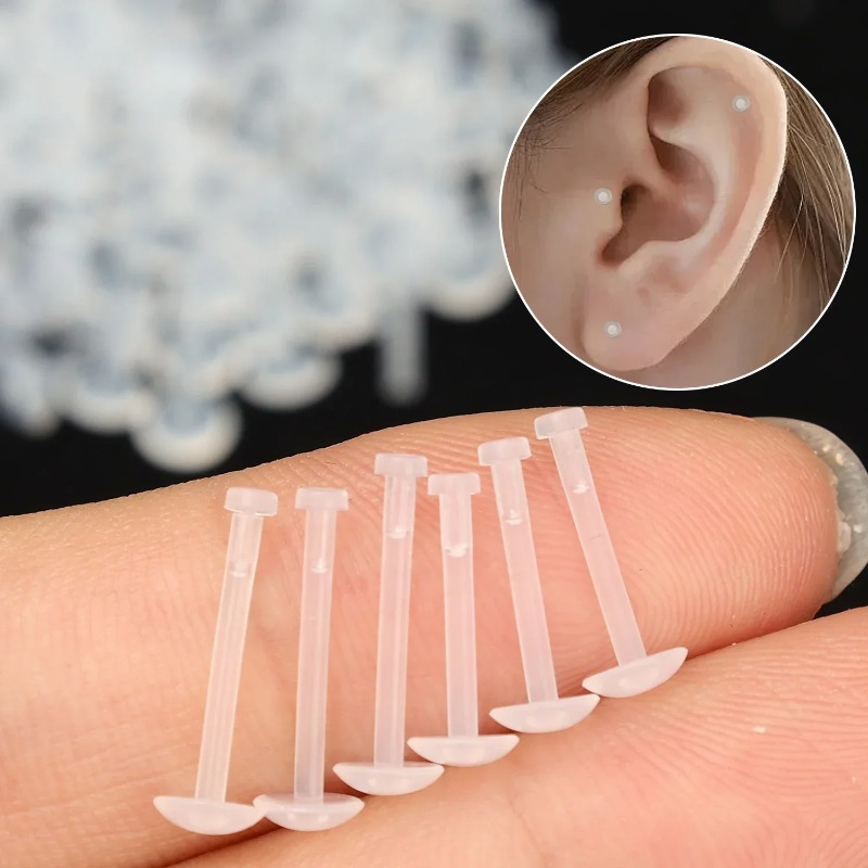 10PC Batang Akrilik Transparan - Body Jewelry Ear Gauges ulasan dan harga