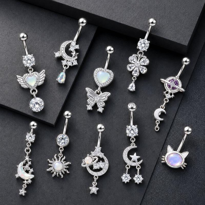 Cincin Pusar Kupu-kupu Planet  - Body Jewelry Belly Button Rings ulasan dan harga