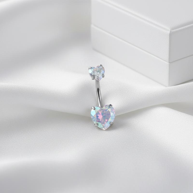 Cincin Pusar Kristal Stainless - Body Jewelry Belly Button Rings ulasan dan harga