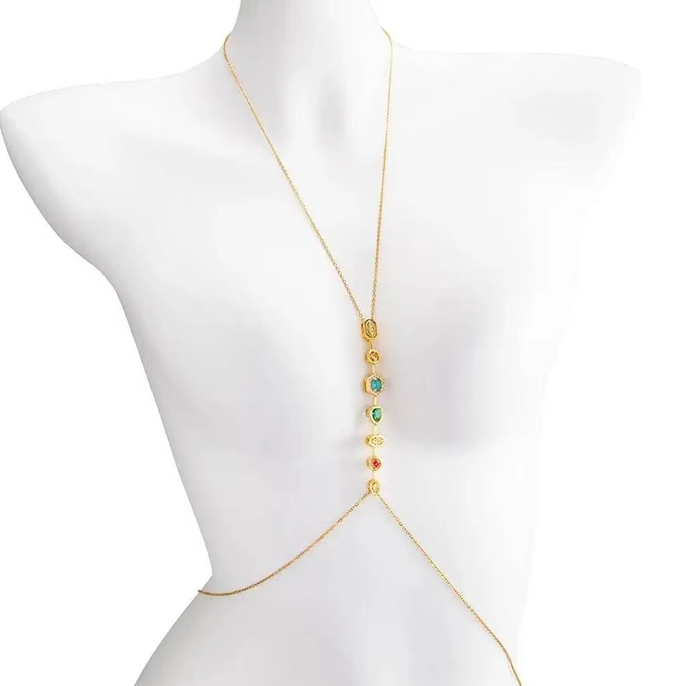 PuRui Rantai Dada Baja Tahan K - Body Jewelry For Women ulasan dan harga