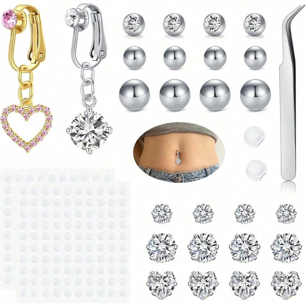 Cincin Pusar Palsu Berbentuk K - Body Jewelry Belly Button Rings ulasan dan harga