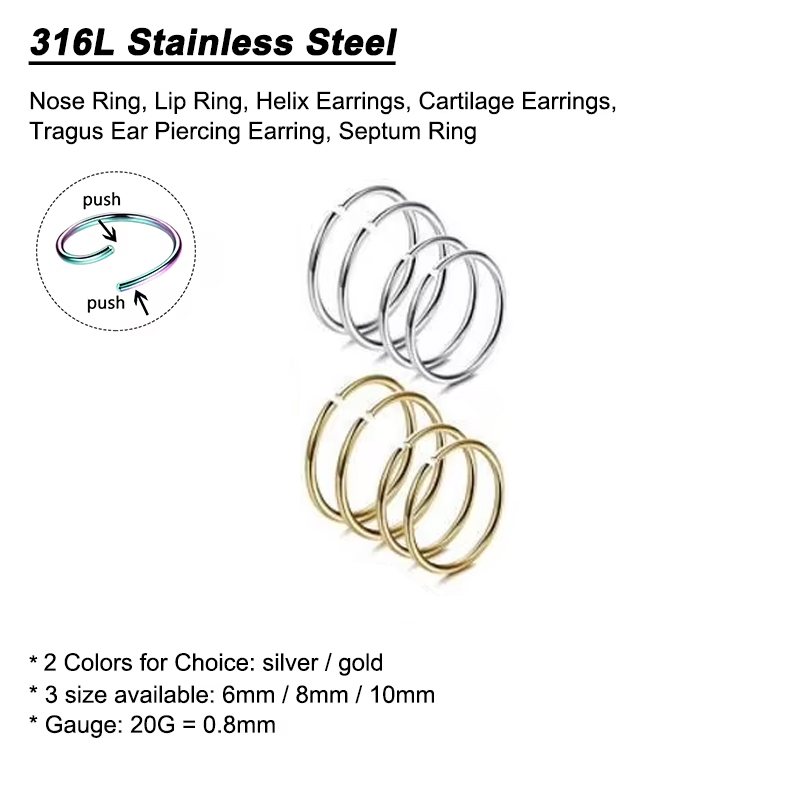 6pcs/lot Anting Hidung Hipoale - Body Jewelry Lot ulasan dan harga