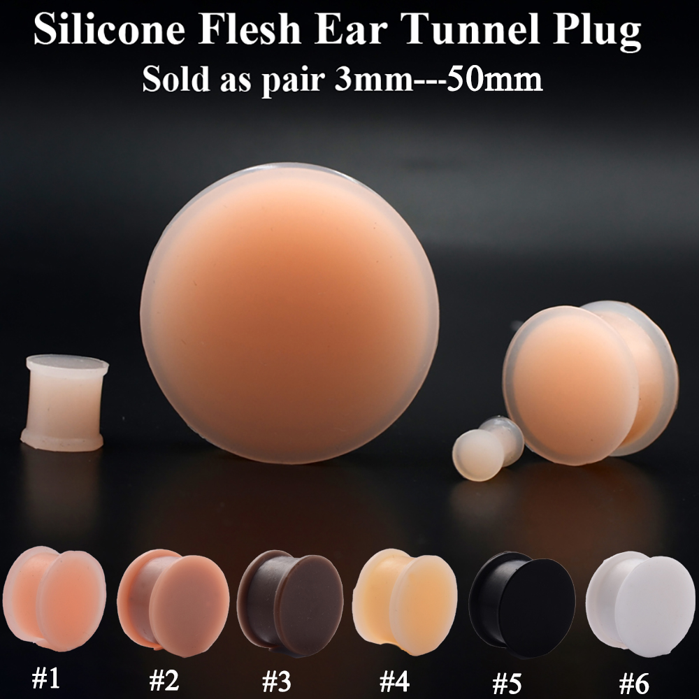 1 Pasang Silikon Fleksibel Ear - Body Jewelry Ear Gauges ulasan dan harga