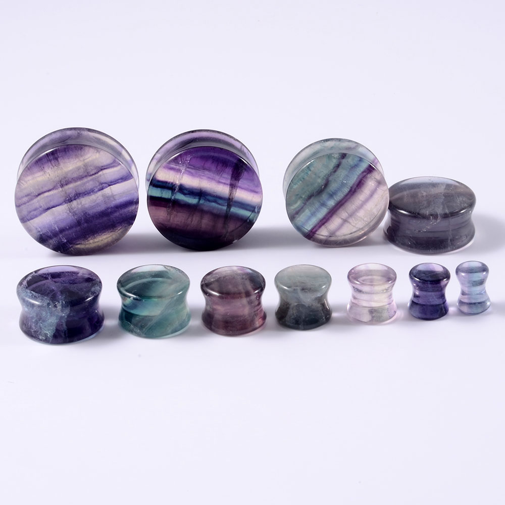 2 Buah Batu Alam Plug Berkobar - Body Jewelry Ear Gauges ulasan dan harga
