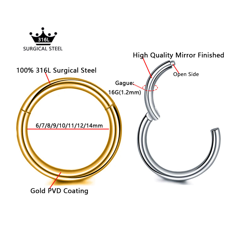 316L bedah baja Clicker segmen - Septum Clicker Ring ulasan dan harga