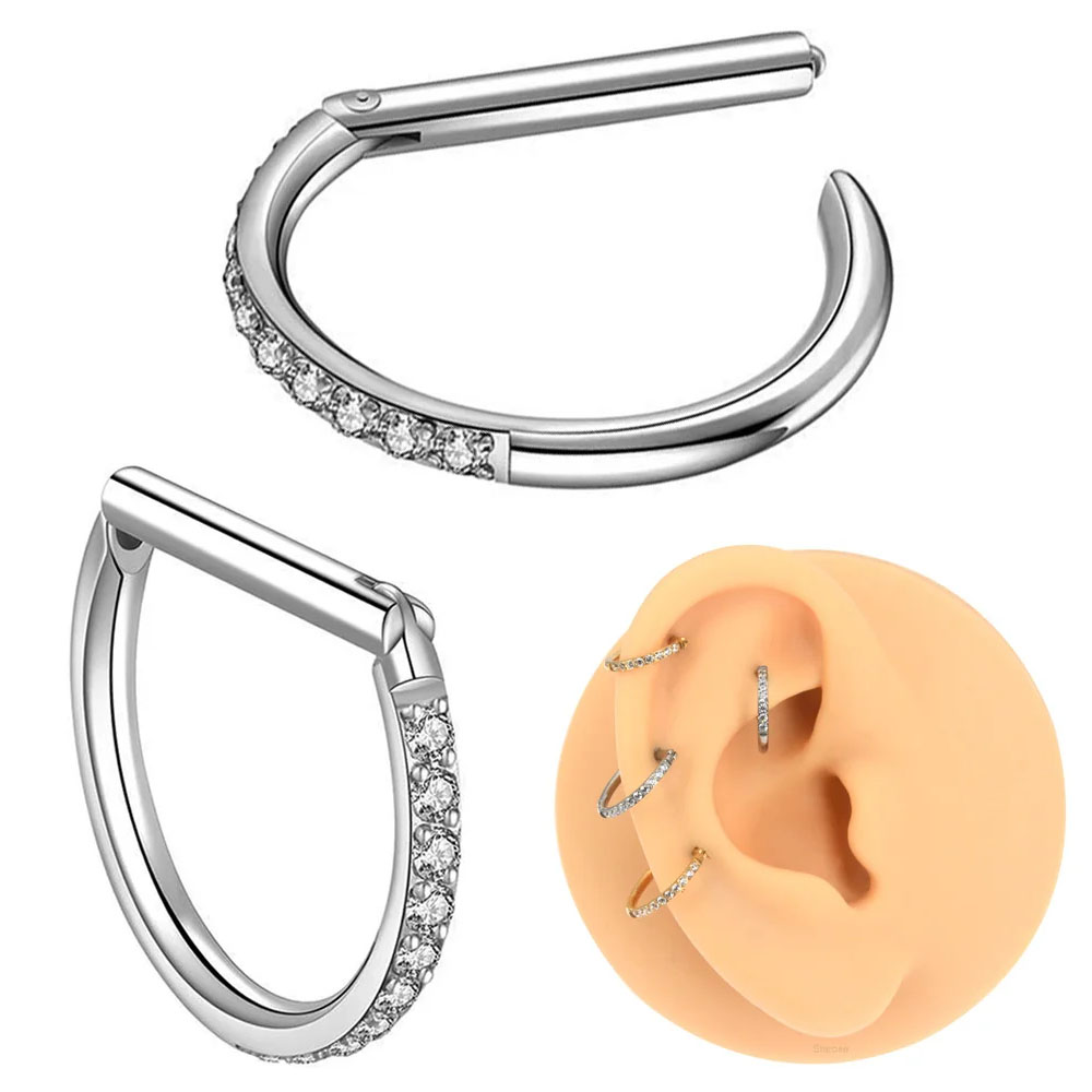 1 buah bentuk D G23 cincin seg - Septum Clicker Ring ulasan dan harga