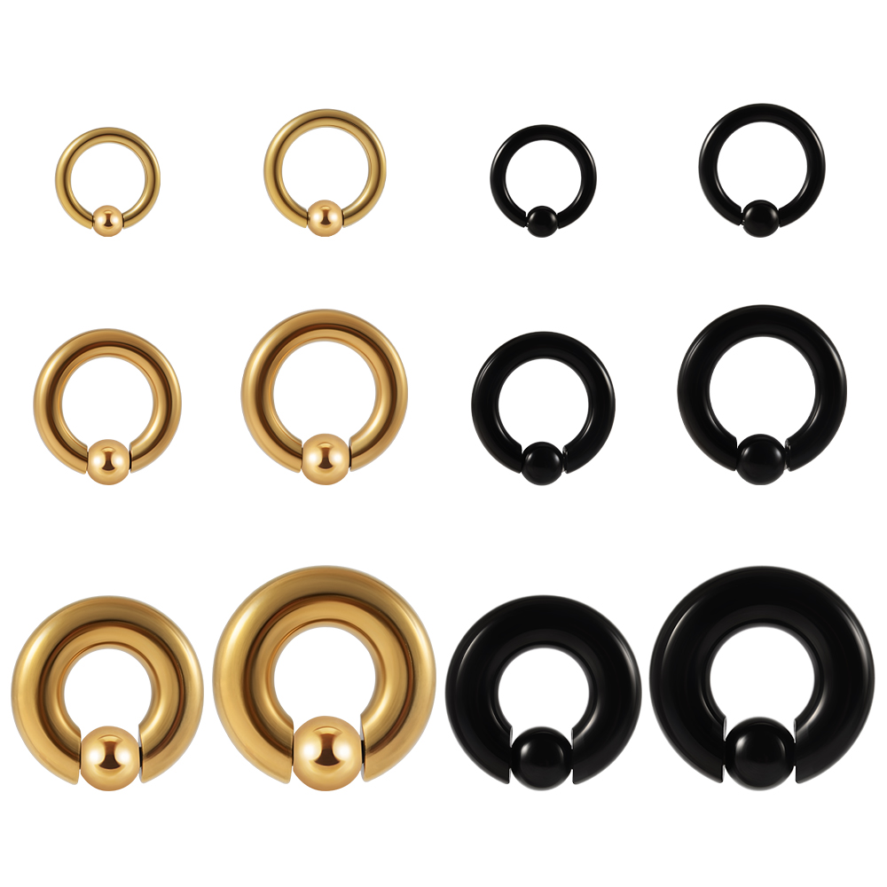 1 Buah Cincin Manik Tawanan Uk - Body Jewelry Ear Gauges ulasan dan harga