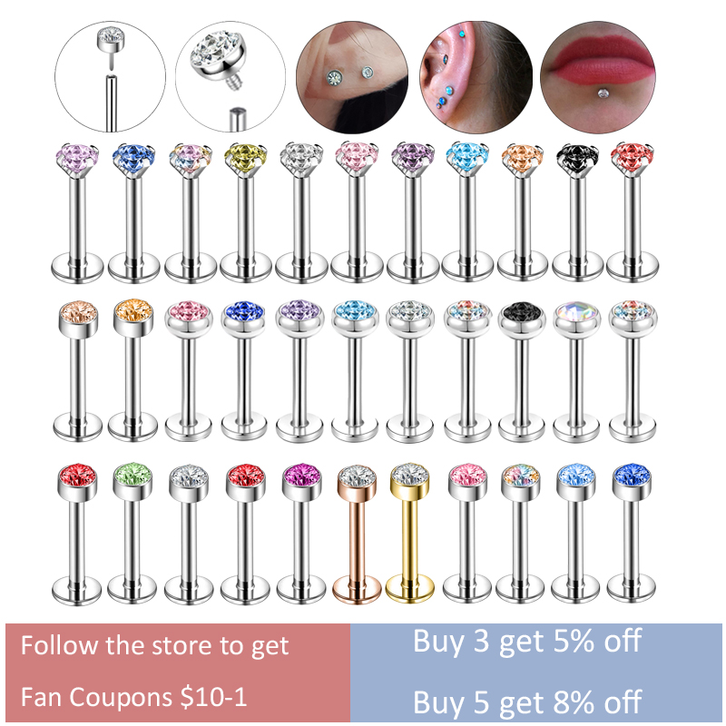ZS 6-13 Buah/Lot Set Tindik Bi - Zs Body Jewelry ulasan dan harga