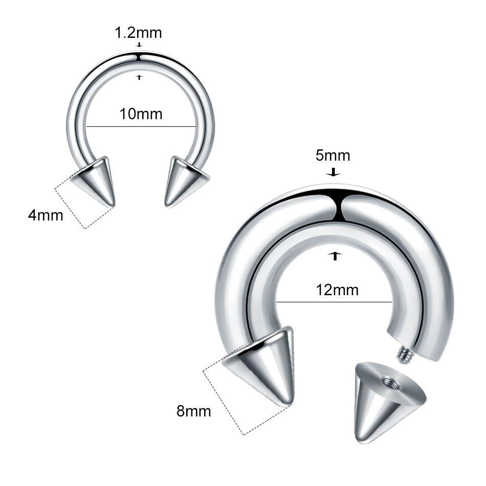 1 buah anting tindik kuda besi - Body Jewelry Ear Gauges ulasan dan harga