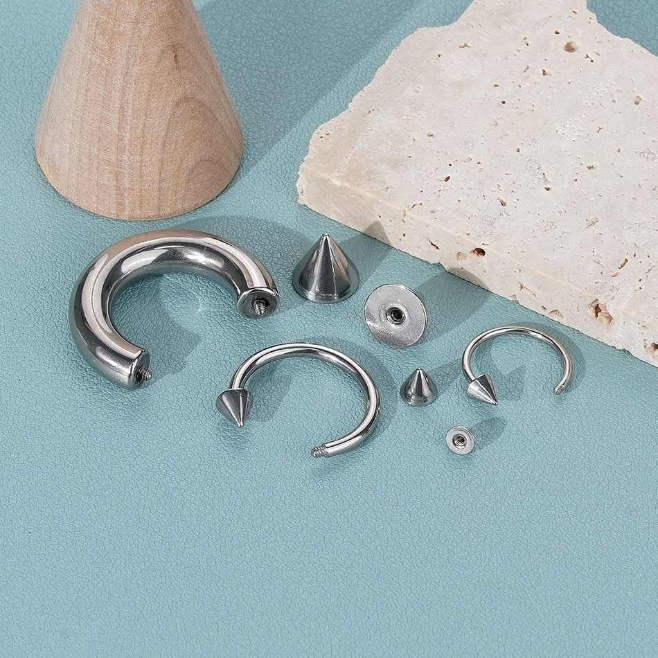 1 buah anting tindik kuda besi - Body Jewelry Ear Gauges ulasan dan harga