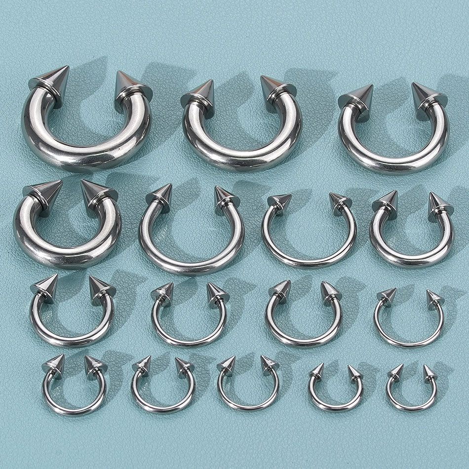 1 buah anting tindik kuda besi - Body Jewelry Ear Gauges ulasan dan harga