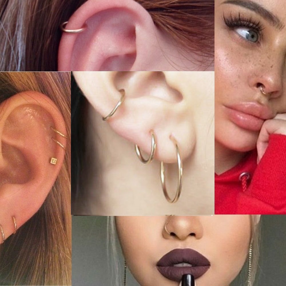 8 buah anting-anting lingkar k - Septum Clicker Ring ulasan dan harga