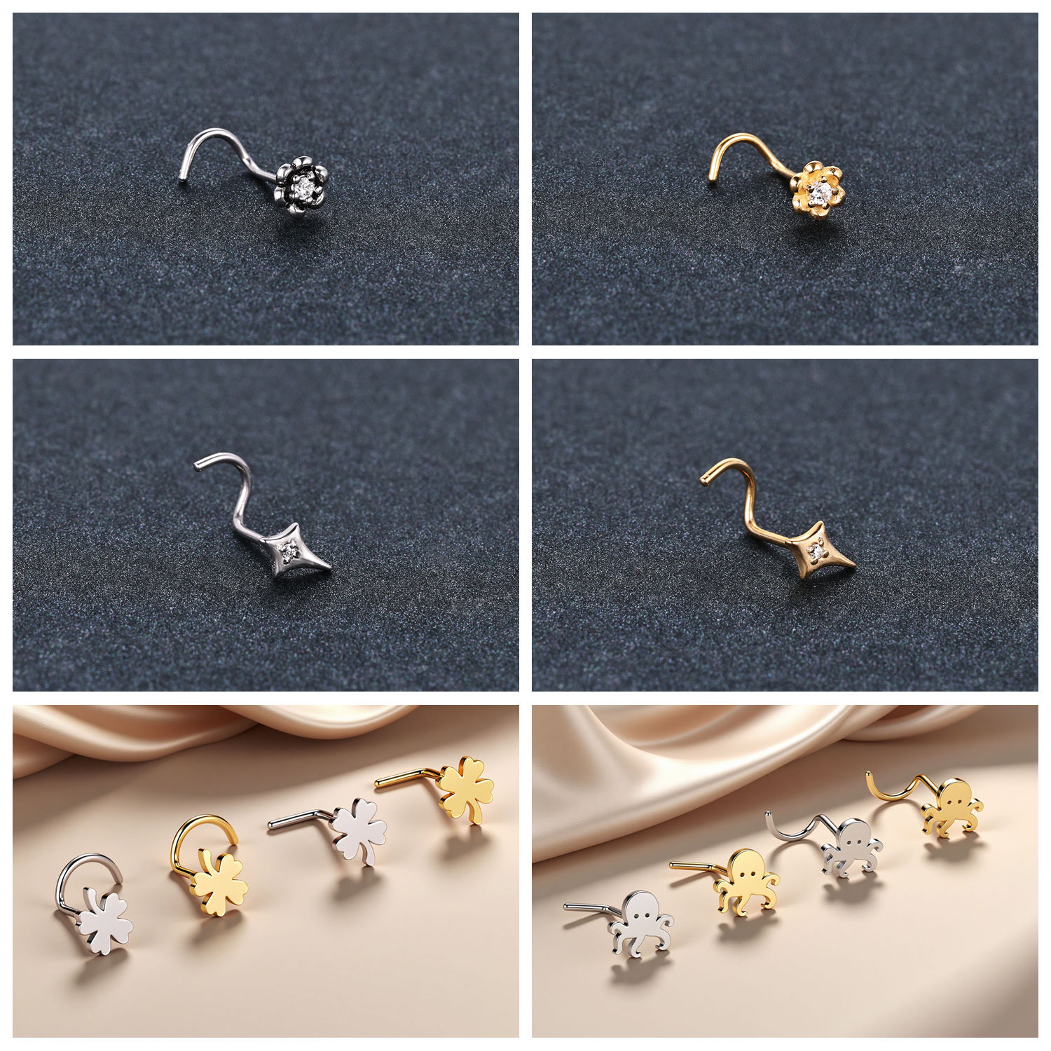 ZS 1PC Warna Emas 316L Stainle - Zs Body Jewelry ulasan dan harga