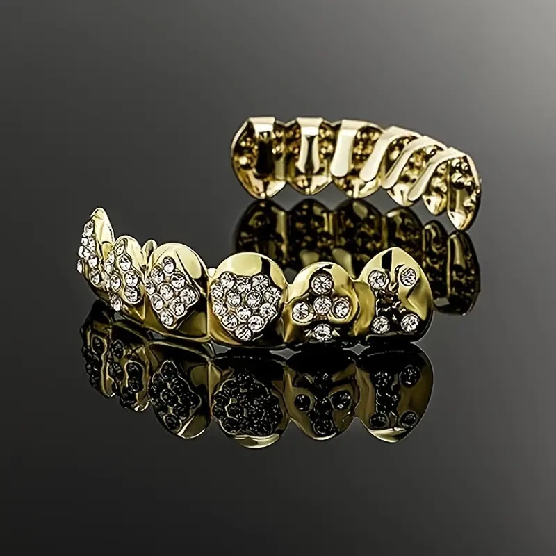 1 Set Kawat Gigi Poker Emas -  - Body Jewelry Lot ulasan dan harga